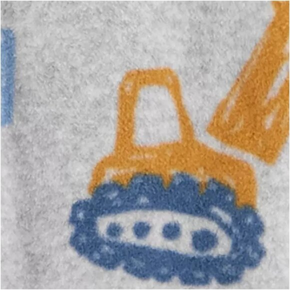 Carter's Just One You Baby Boys Construction Microfleece Footed Pajama Gray 3M - Picture 2 of 4